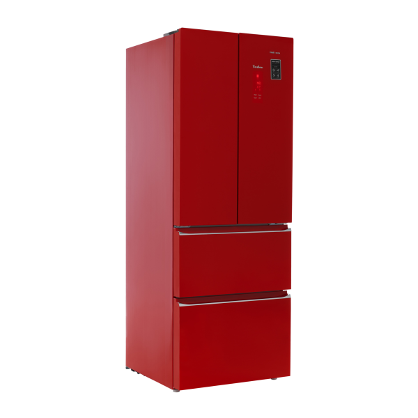 Tesler Refrigerator three doors RFD361I Red Glass