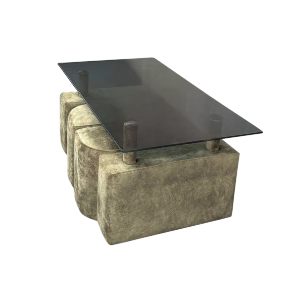 Boninny Журнальный столик со стульями TCT-200 Tunga03-brown (60x110)