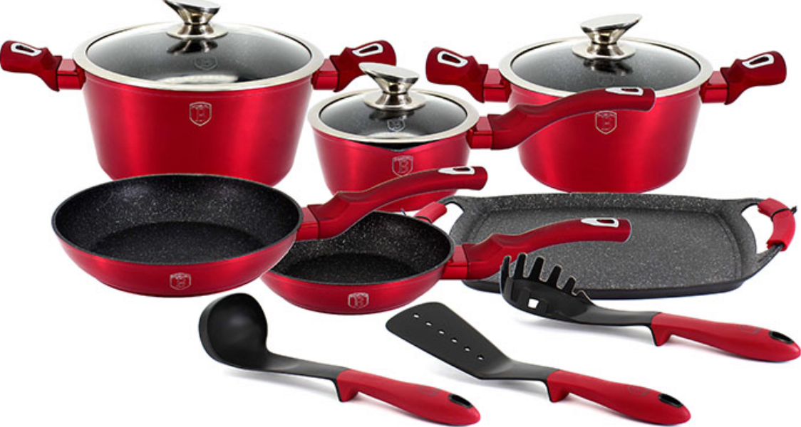 Berlinger Haus Frypan&Casserole set BH1695N (14pcs) Burgundy