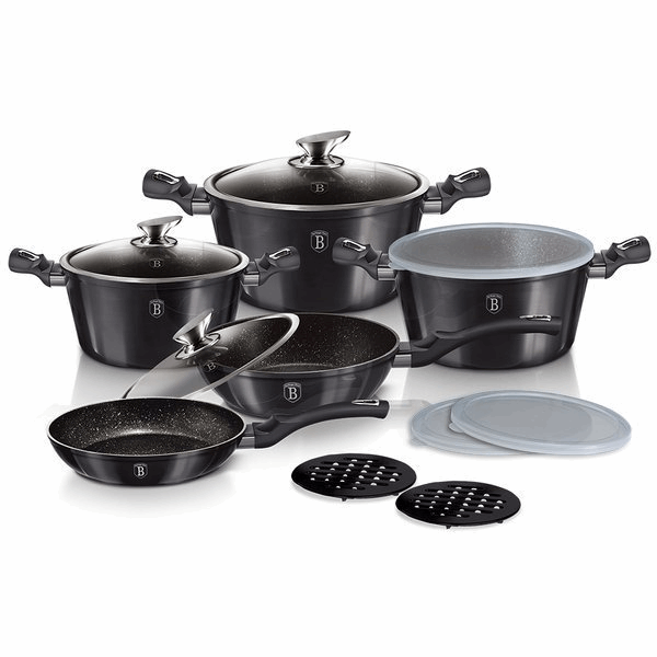 Berlinger Haus Набор «Сковорода и кастрюля» BH6886 (13pcs) Carbon Pro