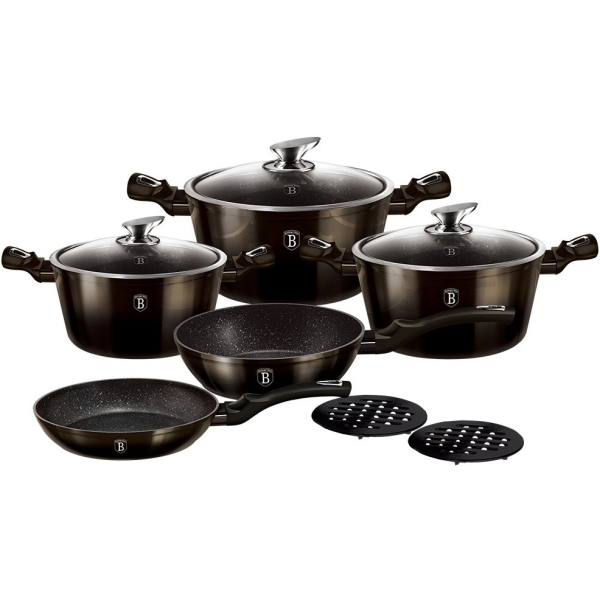 Berlinger Haus Набор «Сковорода и кастрюля» BH6615 Shiny Black