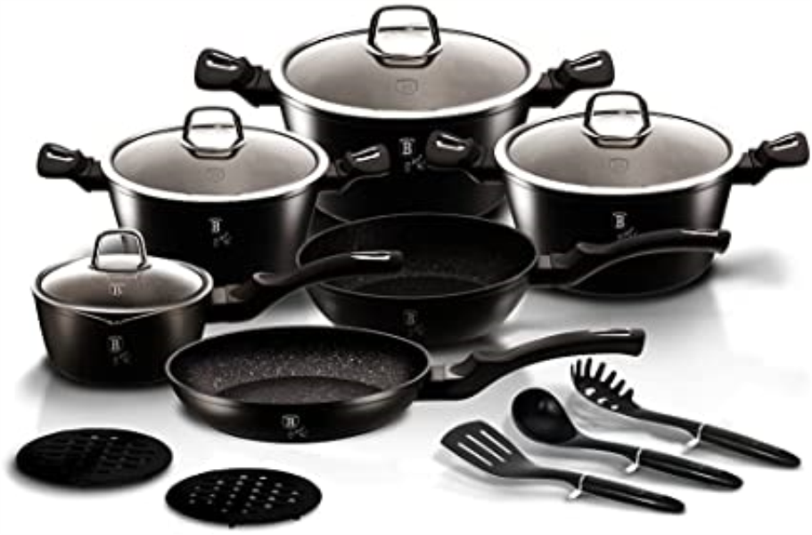 Berlinger Haus Набор «Сковорода и кастрюля» BH6155 Black Silver