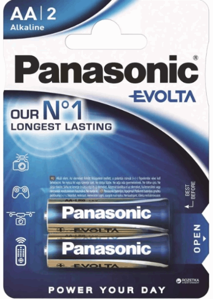 PANASONIC BATTERY LR6EGE/2BP (44758) EVOLTA AA 2