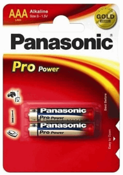 PANASONIC BATTERY LR03XEG/2BP (40125) PRO POWER AAA 2