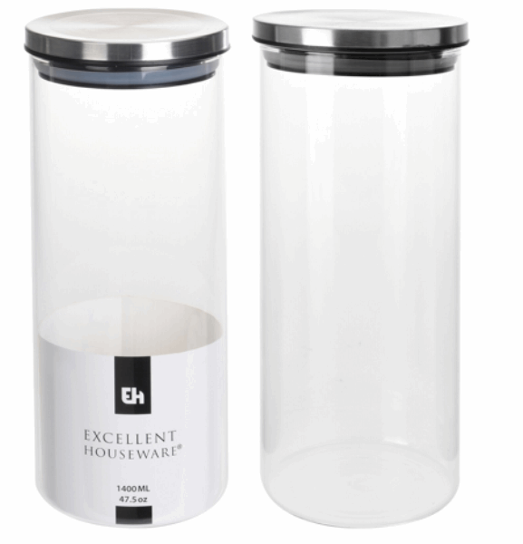 EH STORAGE JAR GLASS WITH LID 395291